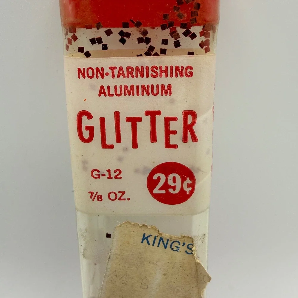 Vintage Red Glitter Star Band Co‎ Inc Non Tarnishing Aluminum Glitter 7/8 Oz